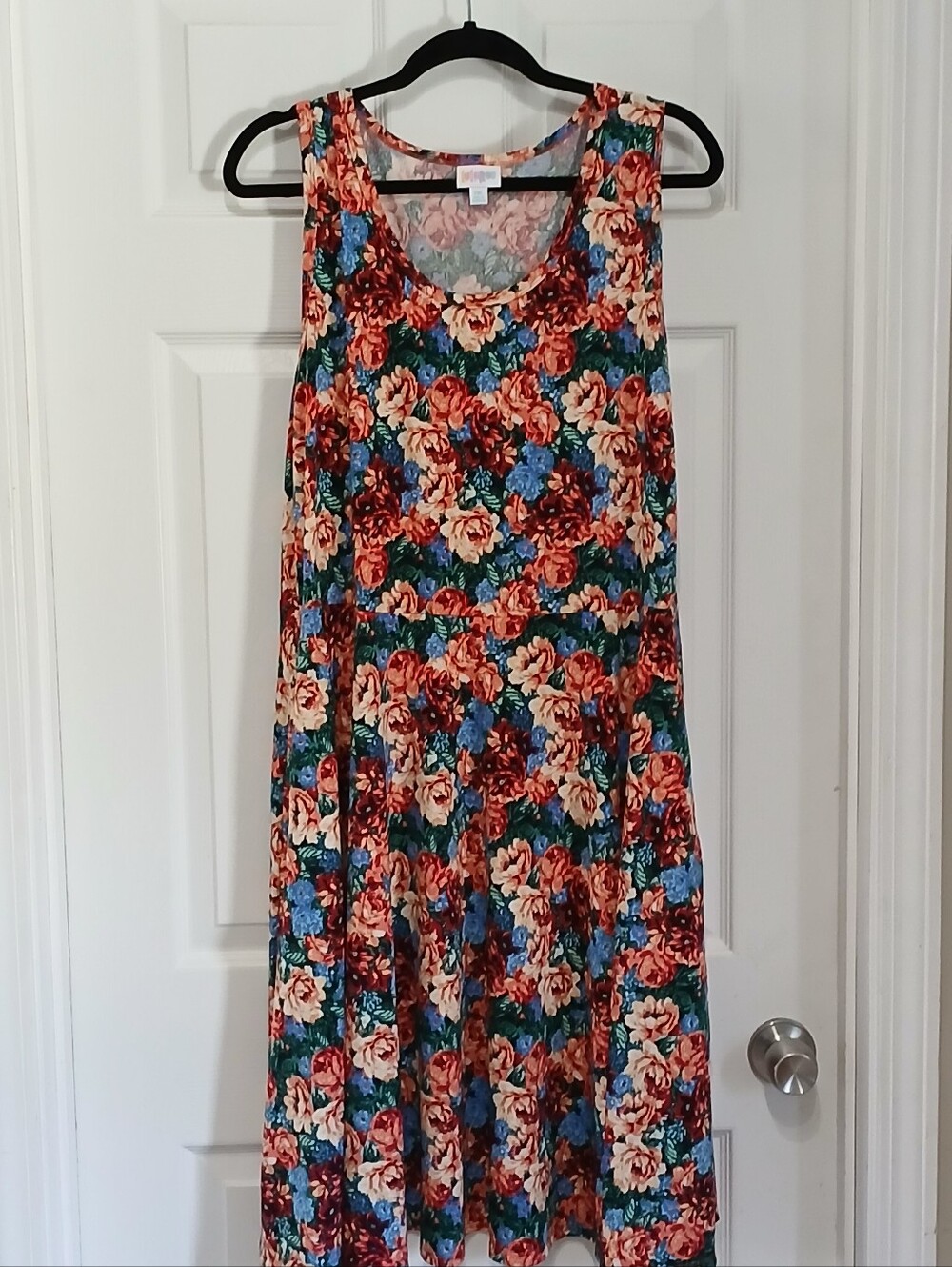 LuLaRoe Floral Sleeveless A-Line Dress - Multicolor Size XXL